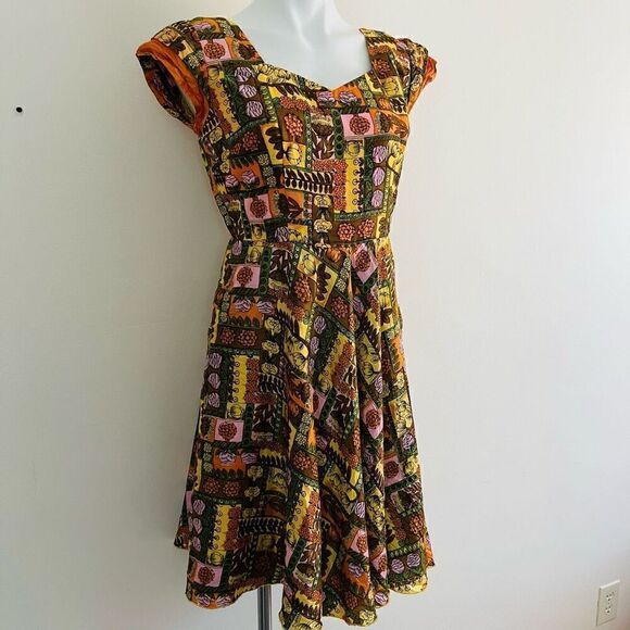 Vintage printed handmade dress - Picture 4 of 13